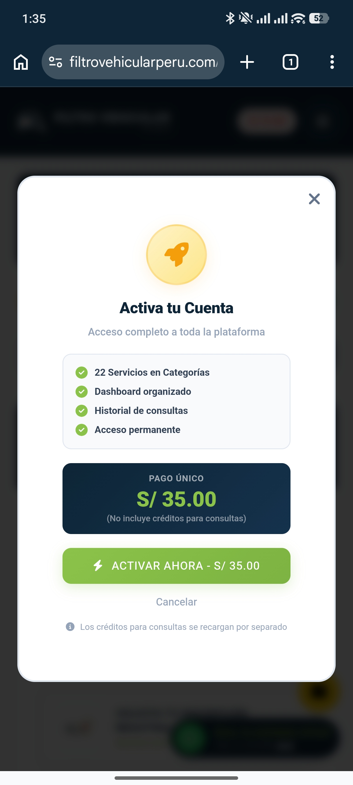 Activación de acceso